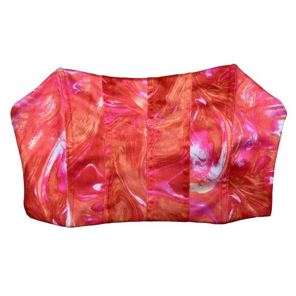 SHEIN: Corset Style Crop Top Orange Marbled - Picture 1 of 6